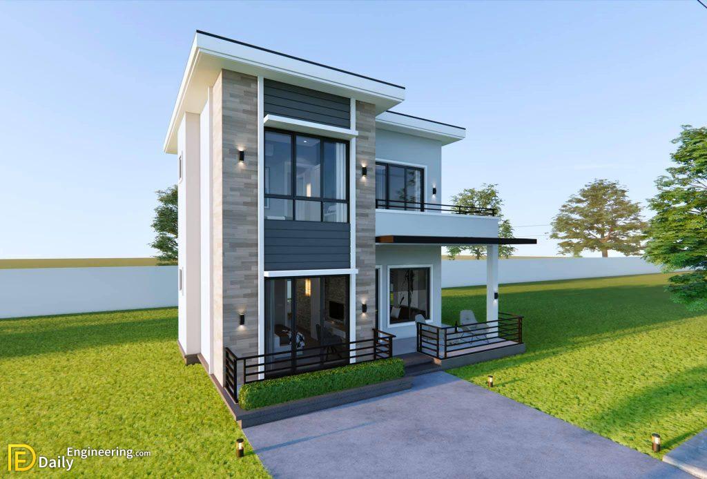 52SQ.M. Two-Storey House Design Plans 7m x 7.5m With 4 Bedrooms - Daily ...