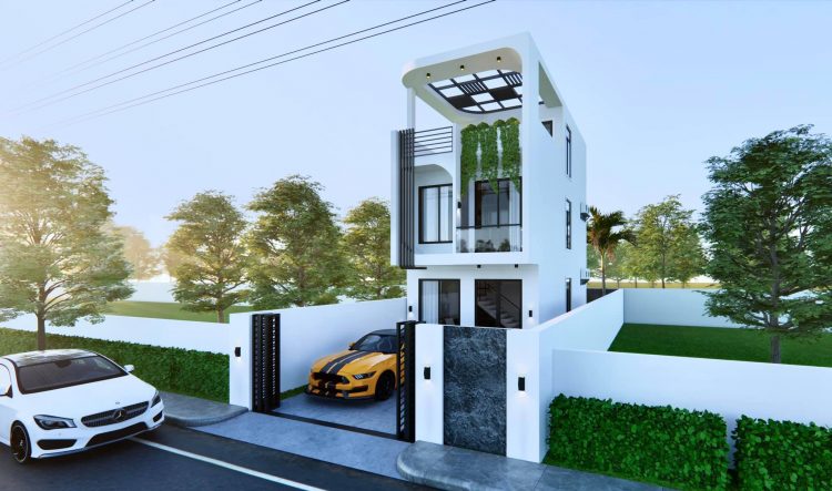 3 Storey House Design Plans 4.40m x 10.00m With 3Bedroom