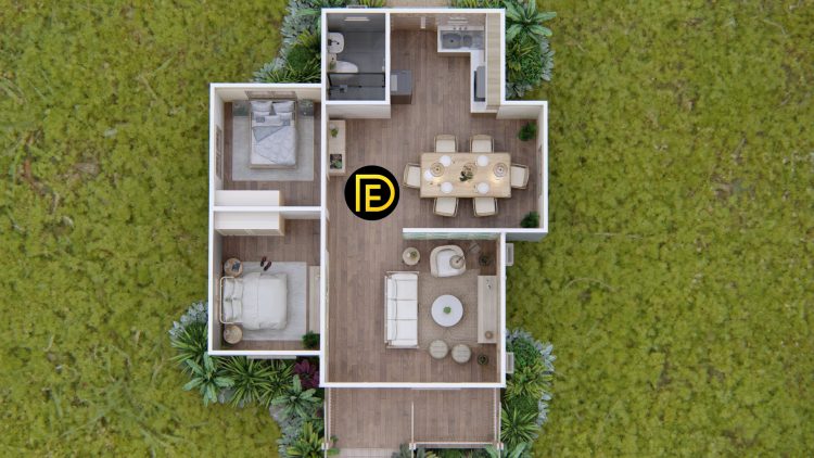 72 SQ.M. One-Storey House Design With 2Bedroom