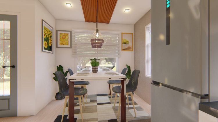 55.25 SQ.M. Modern Bungalow House Design Plans 8.50m x 6.50m With 2 Bedroom