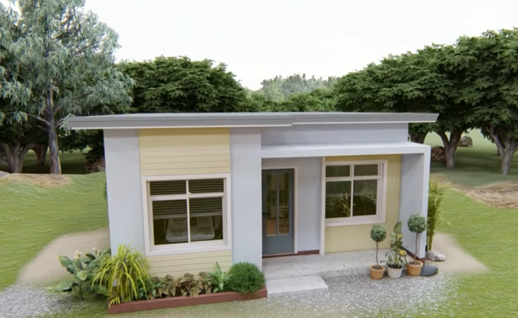 55.25 SQ.M. Modern Bungalow House Design Plans 8.50m x 6.50m With 2 Bedroom