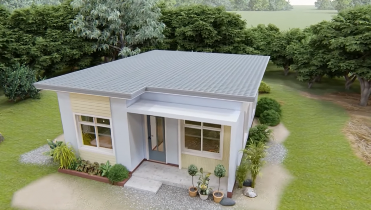 55.25 SQ.M. Modern Bungalow House Design Plans 8.50m x 6.50m With 2 Bedroom
