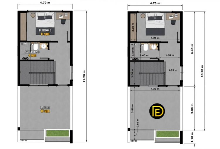 3 Storey House Design Plans 4.40m x 10.00m With 3Bedroom