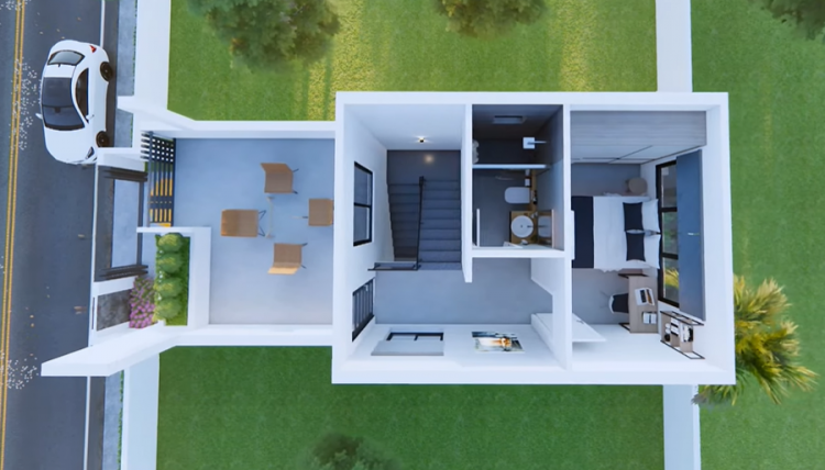 3 Storey House Design Plans 4.40m x 10.00m With 3Bedroom