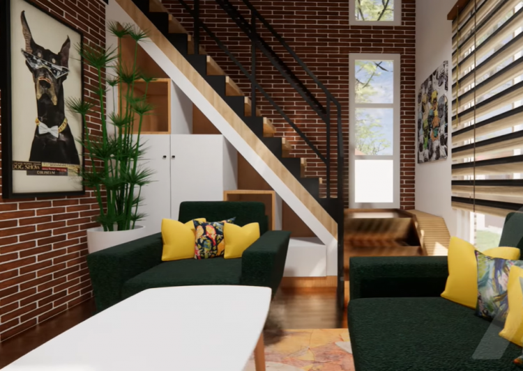 45 SQ.M. Small Loft House Design Plans 6.0m x 7.0m 