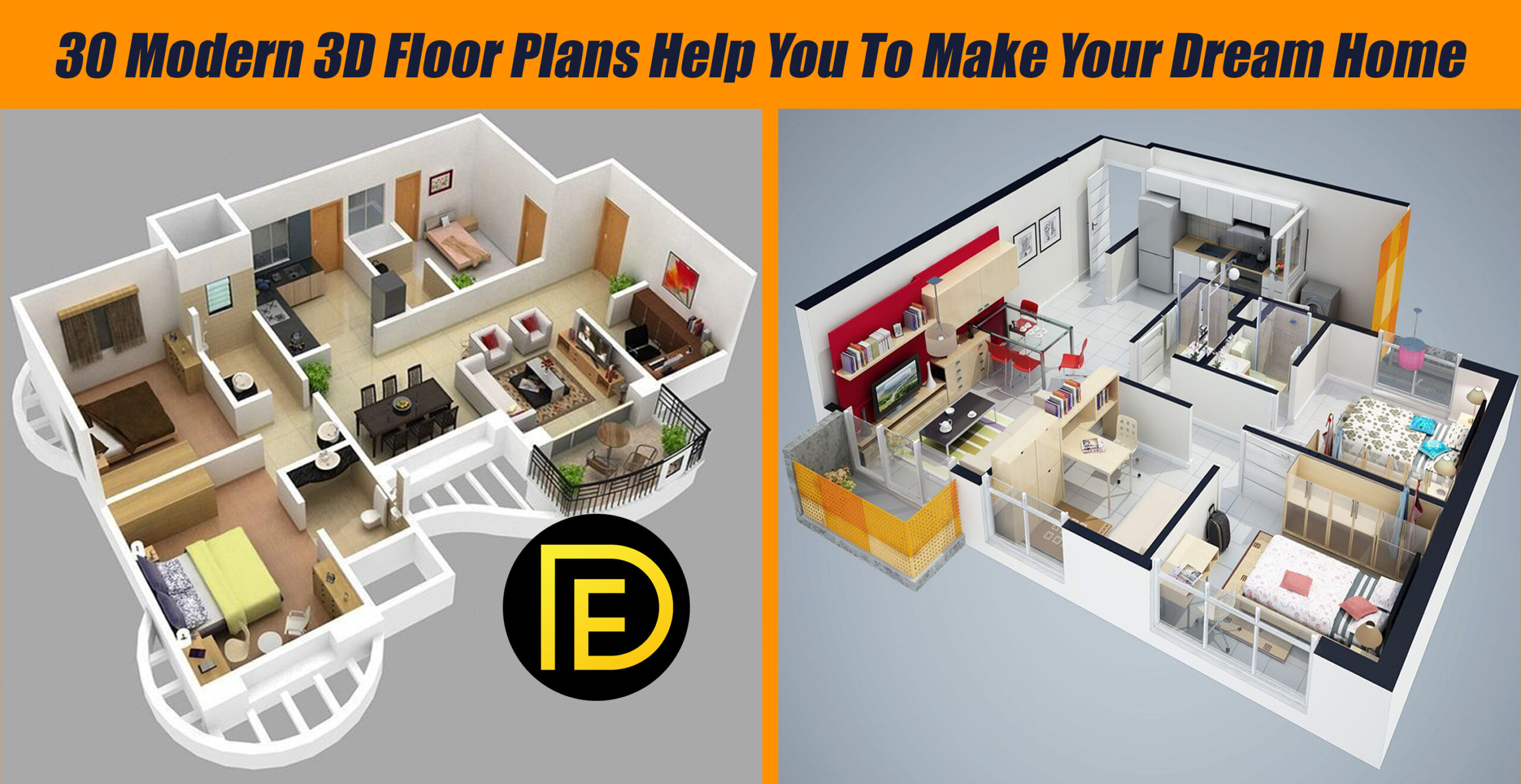 30 Modern 3D Floor Plans Help You To Make Your Dream Home