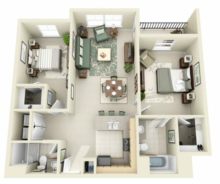 30 Modern 3D Floor Plans Help You To Make Your Dream Home