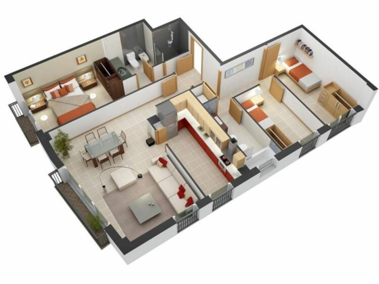 30 Modern 3D Floor Plans Help You To Make Your Dream Home