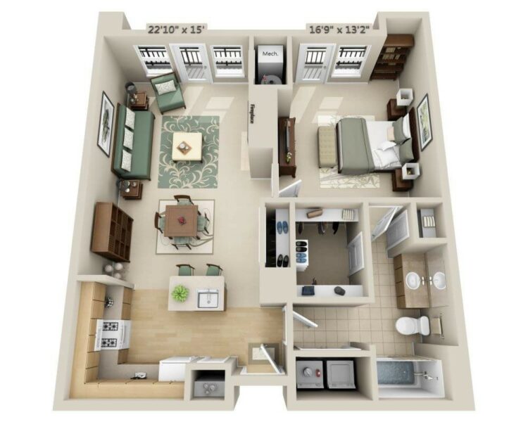 30 Modern 3D Floor Plans Help You To Make Your Dream Home