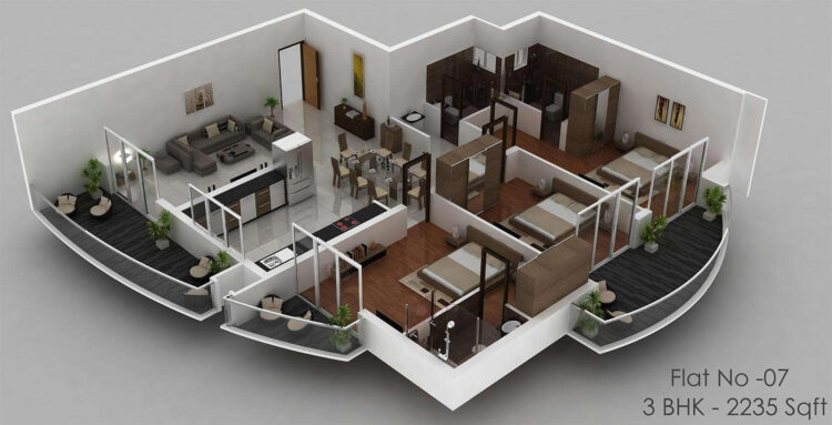 30 Modern 3D Floor Plans Help You To Make Your Dream Home