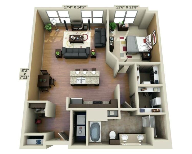 30 Modern 3D Floor Plans Help You To Make Your Dream Home
