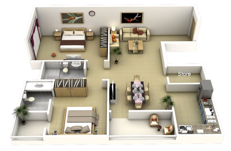 30 Modern 3D Floor Plans Help You To Make Your Dream Home