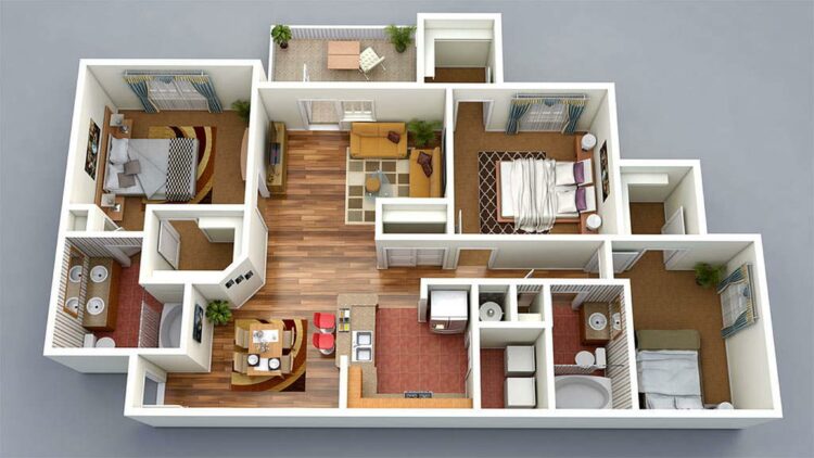 30 Modern 3D Floor Plans Help You To Make Your Dream Home