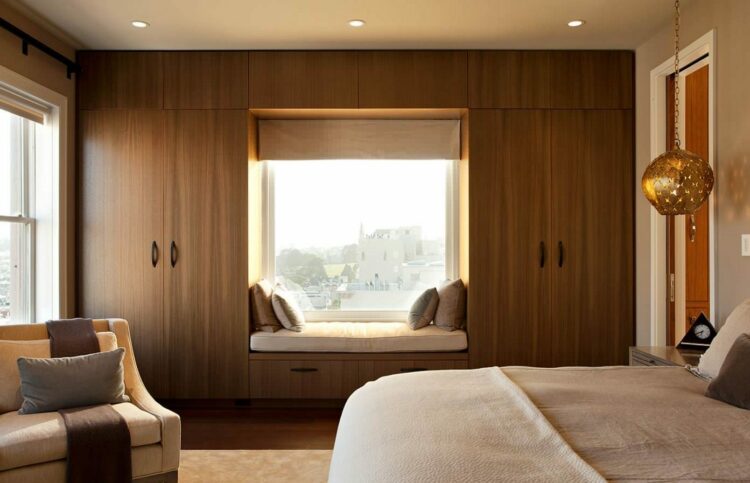 Cool Bedroom Wardrobe Cabinets With Wooden Finishes