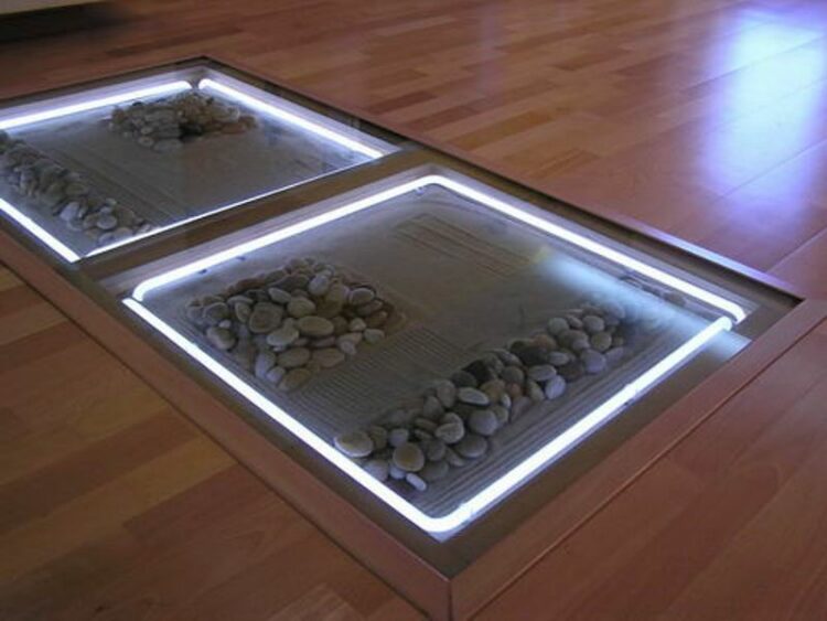 Amazing DIY Adding Glass Flooring With Pebble In Your Home