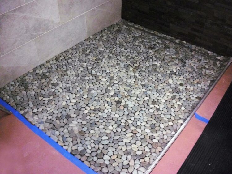 Amazing DIY Adding Glass Flooring With Pebble In Your Home