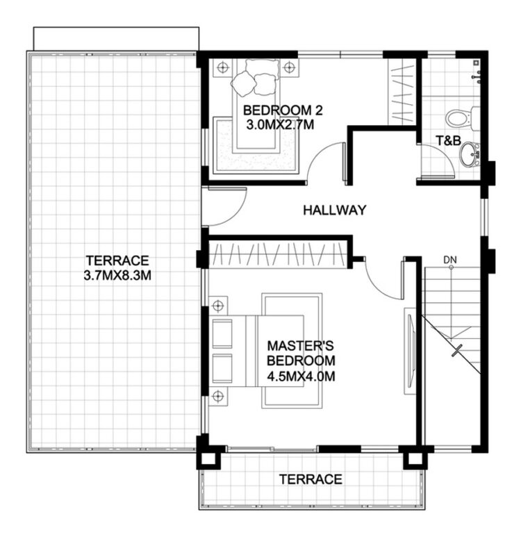 Havana – Two Story House With Spacious Terrace + Plan