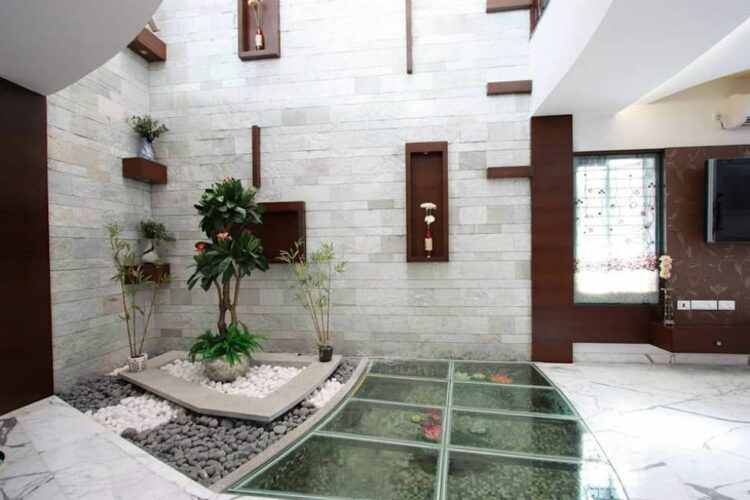 Amazing DIY Adding Glass Flooring With Pebble In Your Home