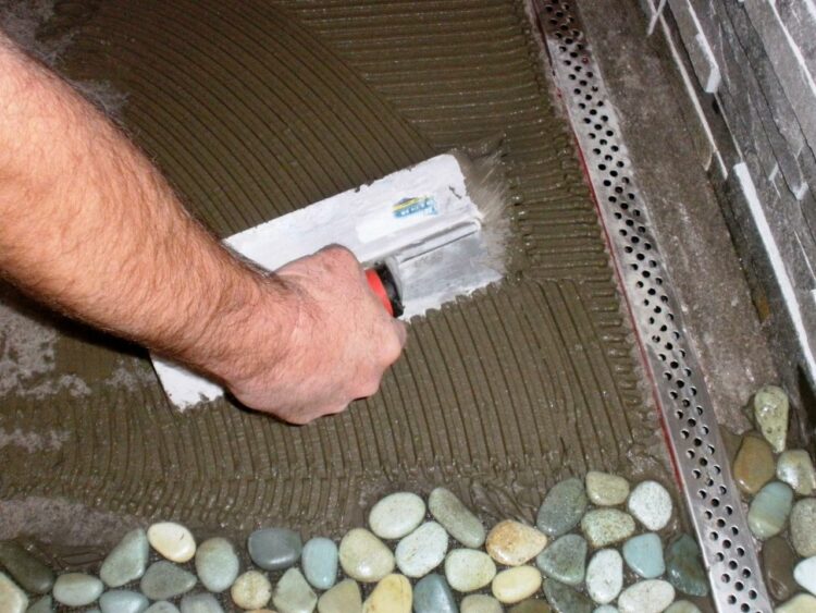 Amazing DIY Adding Glass Flooring With Pebble In Your Home