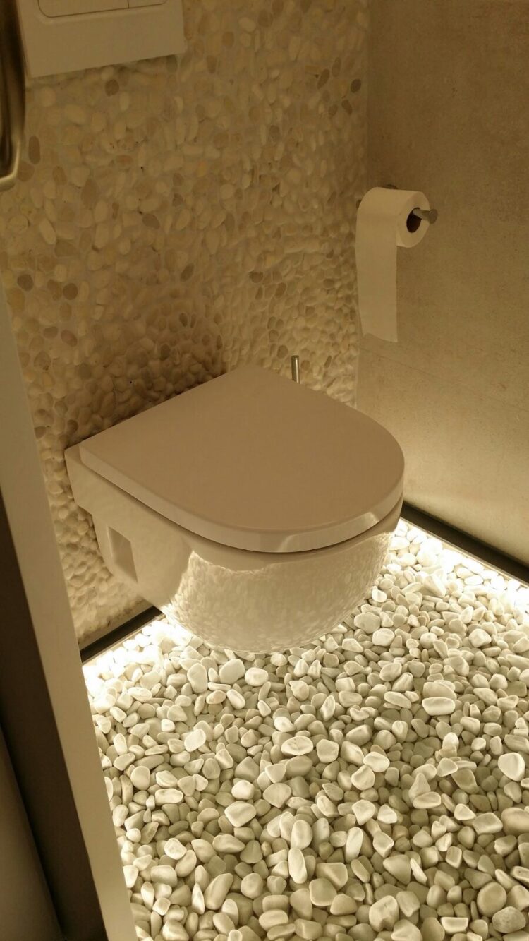 Amazing DIY Adding Glass Flooring With Pebble In Your Home