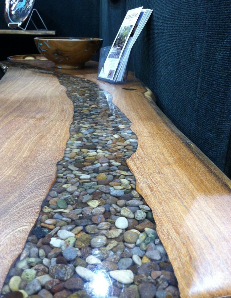 Amazing DIY Adding Glass Flooring With Pebble In Your Home