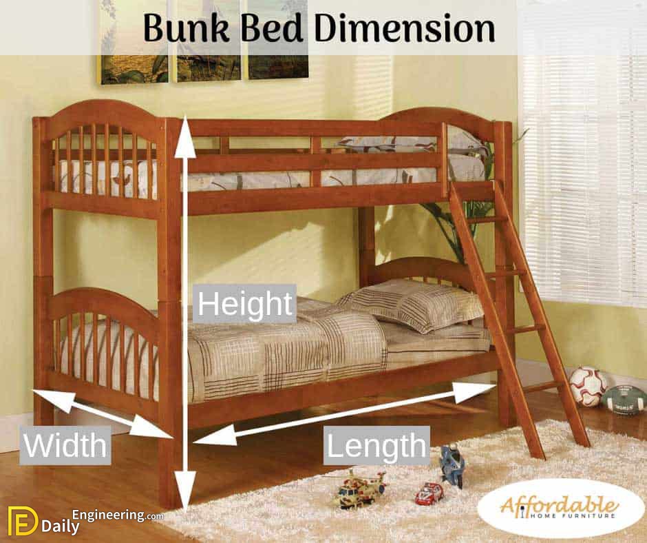 Amazing Bunk Bed Designs With Dimension, Bunk Bed Frame Dimensions