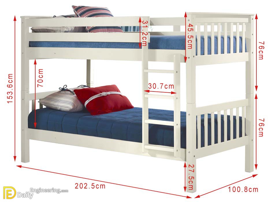 Amazing Bunk Bed Designs With Dimension, Standard Bunk Bed Dimensions