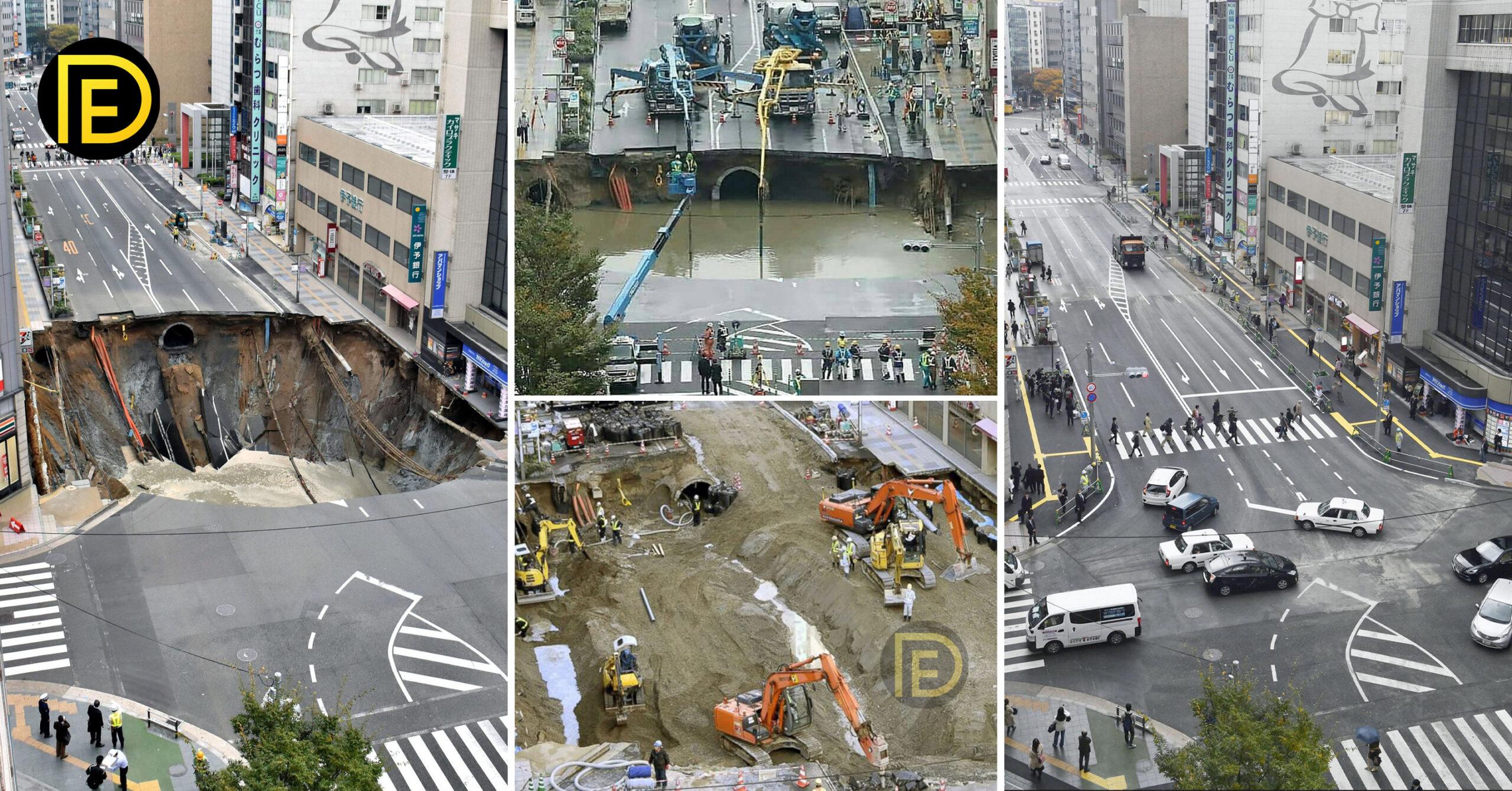 Japan Fixes Fukuoka City Enormous Sinkhole In 2 Days