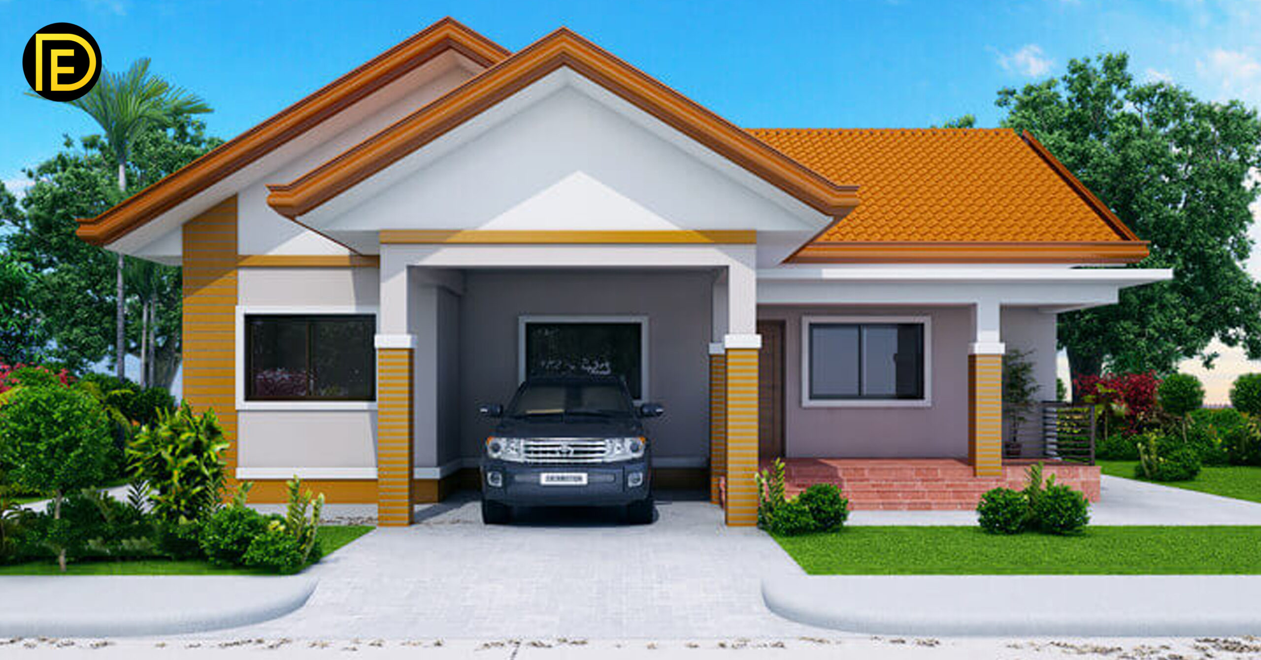 Modern House Design 18.00m x 16.80m With 3 Bedroom