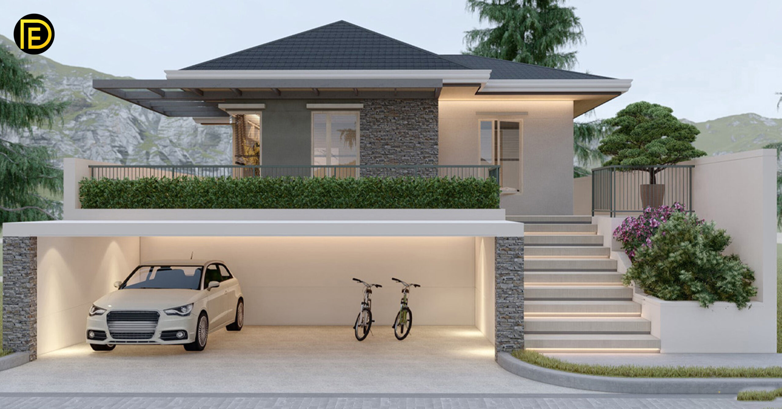84 SQ.M. Bungalow House Design 8.0m x 10.5m With 2 Bedroom